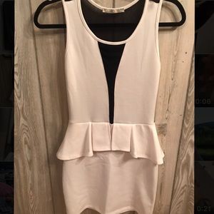 White & Black Mesh Dress